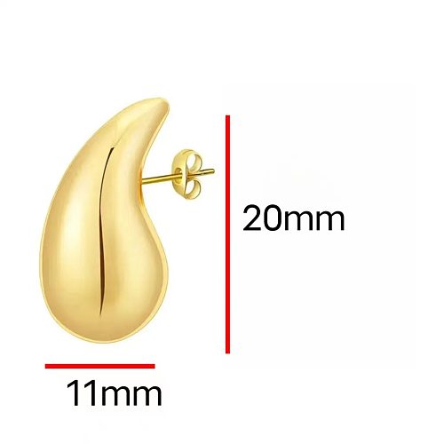 1 Pair Retro Geometric Plating Copper 24K Gold Plated Ear Studs