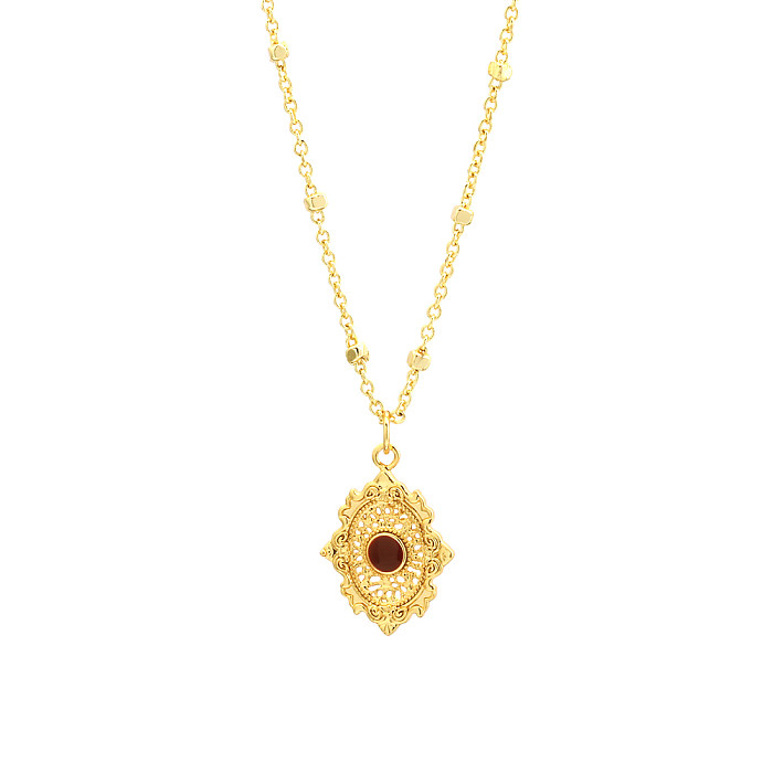 Collar pendiente plateado oro geométrico del cobre 18K del viaje del estilo del vintage a granel