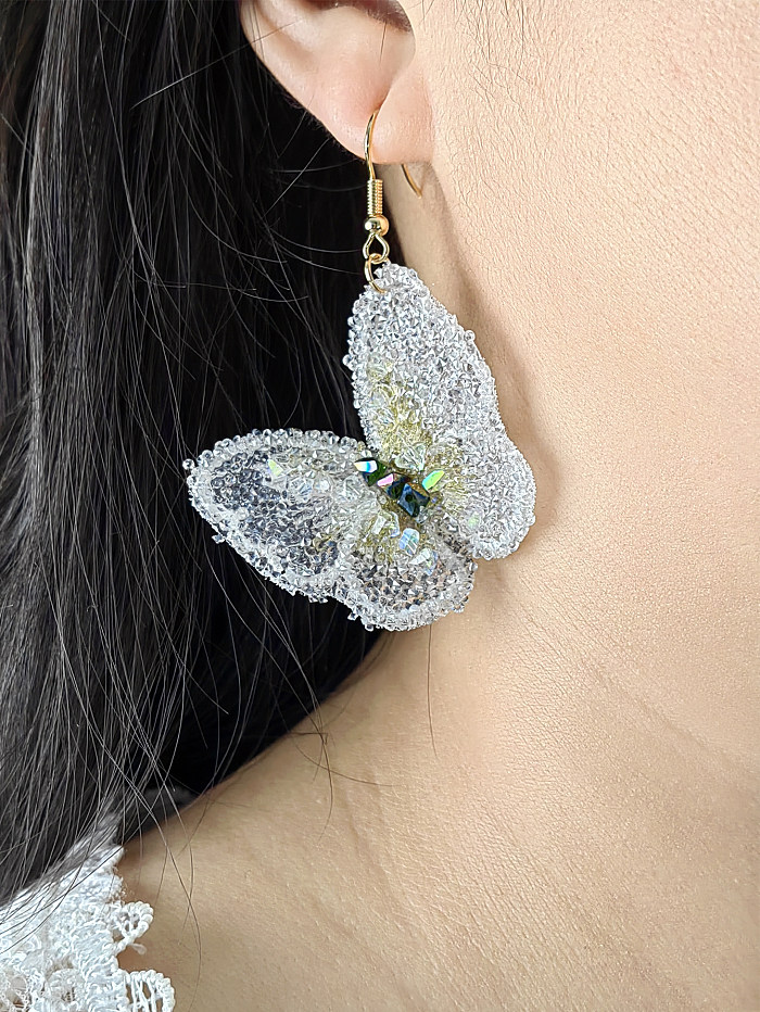 Sweet Butterfly Copper Drop Earrings 1 Pair