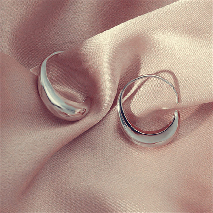 1 Piece Casual Simple Style Solid Color Copper Plating Gold Plated Silver Plated Ear Studs