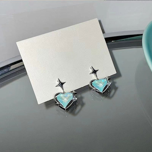 1 Pair Glam Sexy Heart Shape Plating Inlay Copper Zircon Gold Plated Drop Earrings