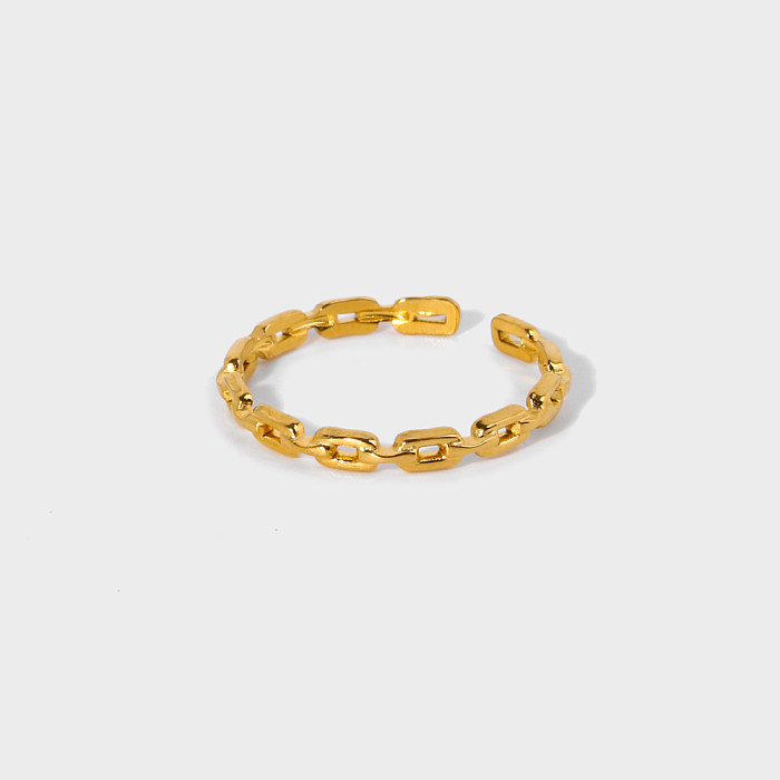 Retro Circle Heart Shape Snake Stainless Steel Plating 18K Gold Plated Open Rings