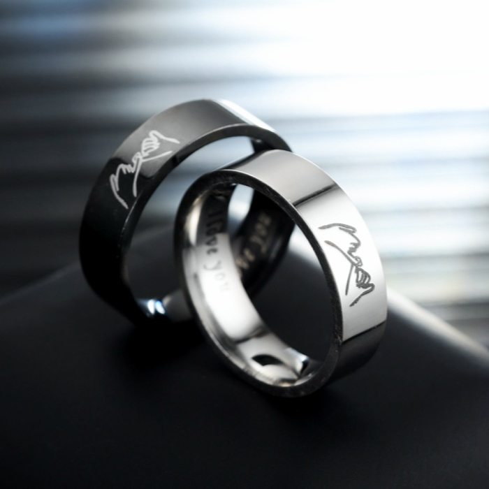 Joyería al por mayor del anillo de los pares del acero inoxidable del modelo de las nuevas letras de mano a mano