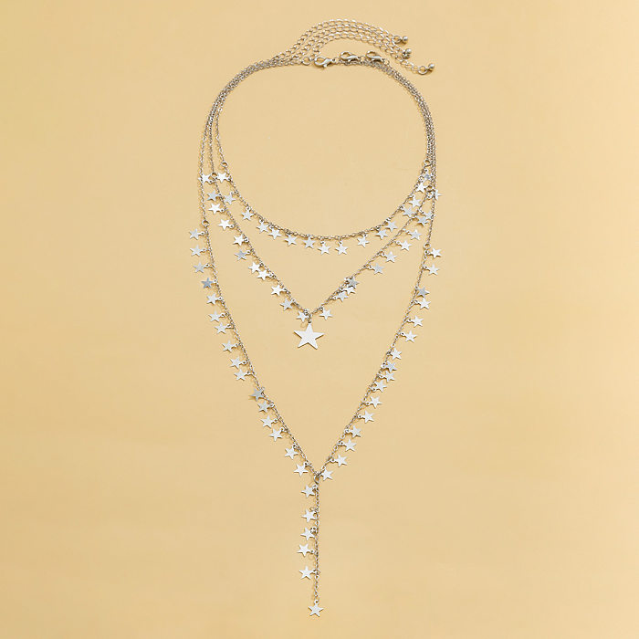 Fashion Star Copper Necklace Layered Tassel Copper Necklaces