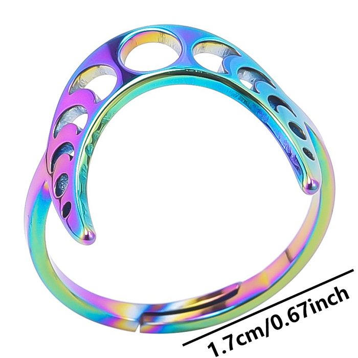 Simple Style Moon Stainless Steel Polishing Rings