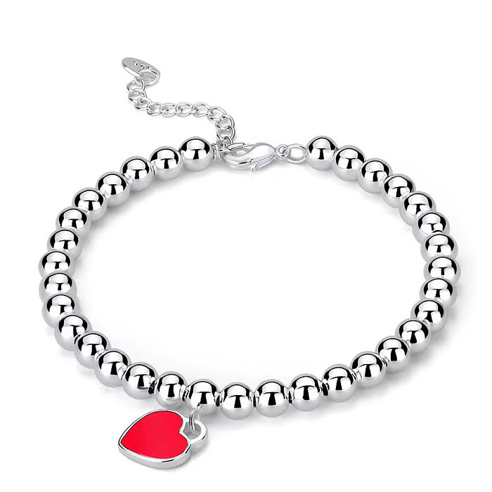 Bracelets de placage de cuivre en forme de cœur pour dame