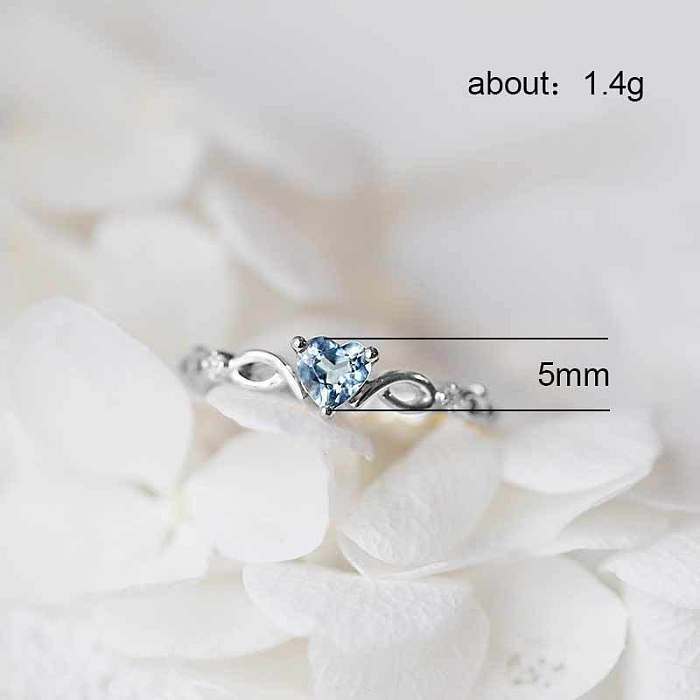Fashion Peach Heart Copper Ring Love-shaped Zircon Ring Fashion Jewelry