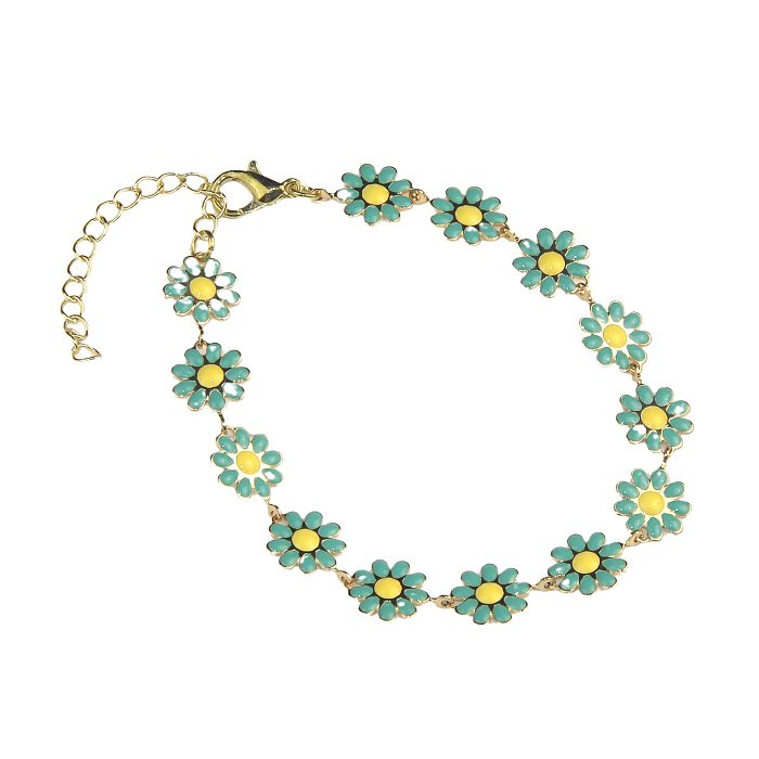 Bracelets en émail de cuivre de fleur de style simple