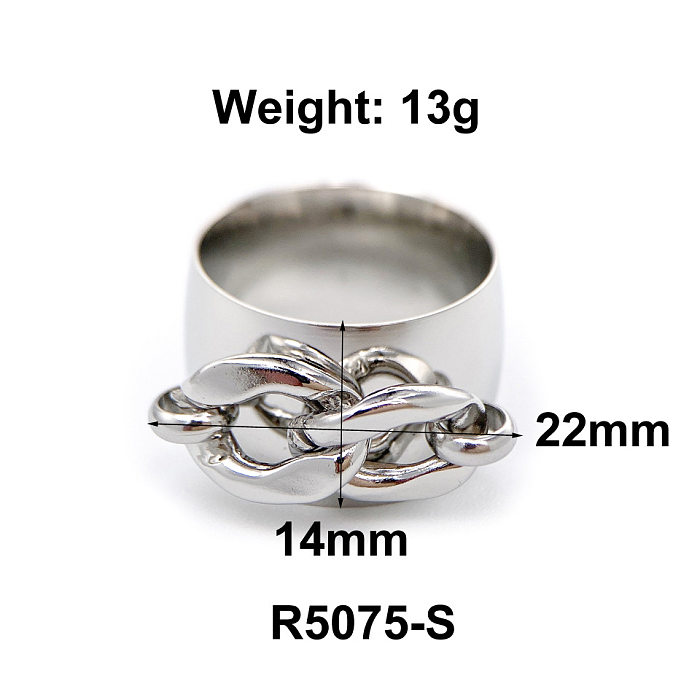 Hip-Hop Retro Solid Color Titanium Steel Plating Gold Plated Rings