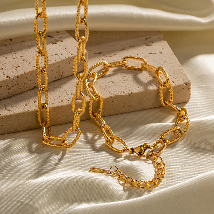Estilo INS Retro The Answer Collar de pulseras chapadas en oro de 18 quilates con revestimiento de acero inoxidable