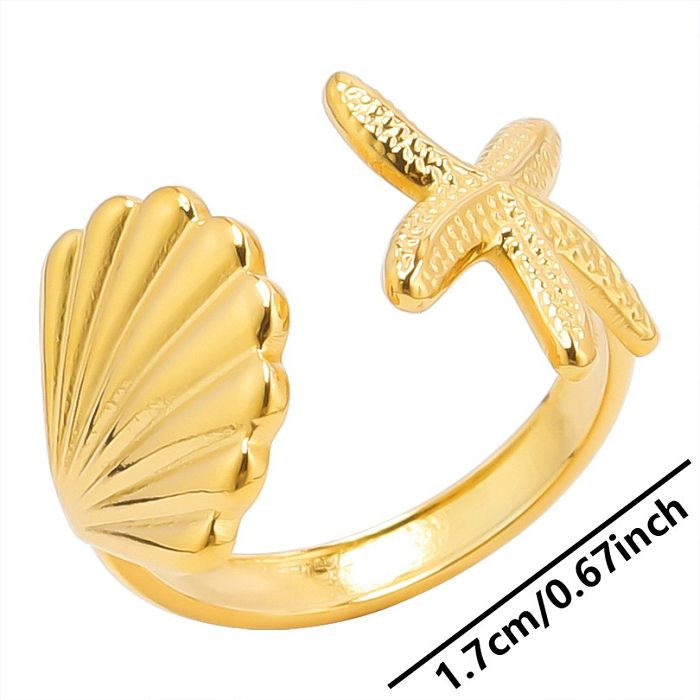 Anéis banhados a ouro com revestimento de aço inoxidável Shell