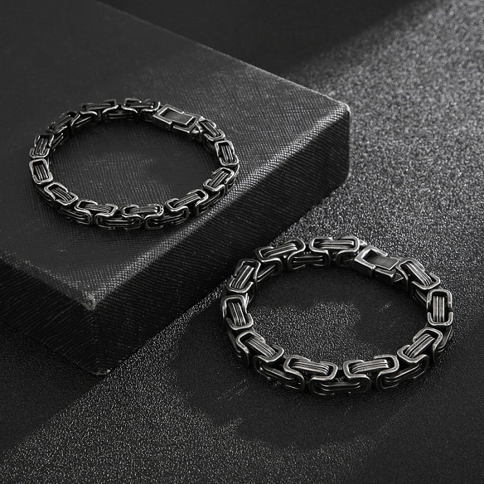 Punk Streetwear Geometrische Titan Stahl Armbänder Halskette