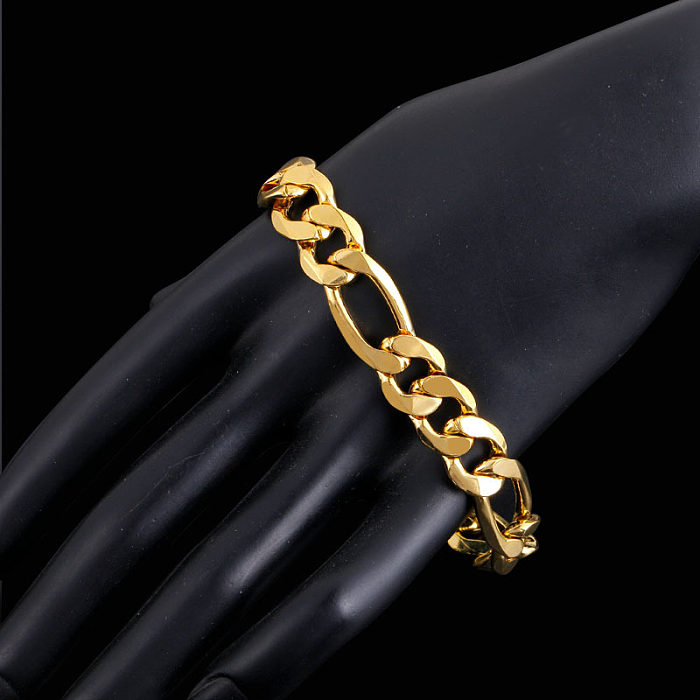 Bracelets plaqués or de placage de cuivre de couleur unie de style simple