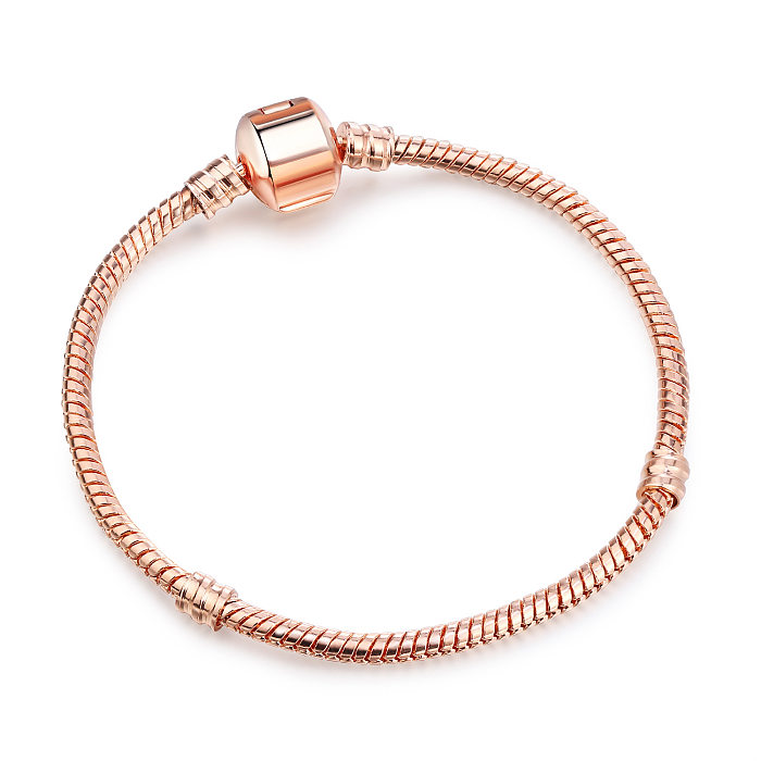 Simple Style Solid Color Copper Plating Bracelets