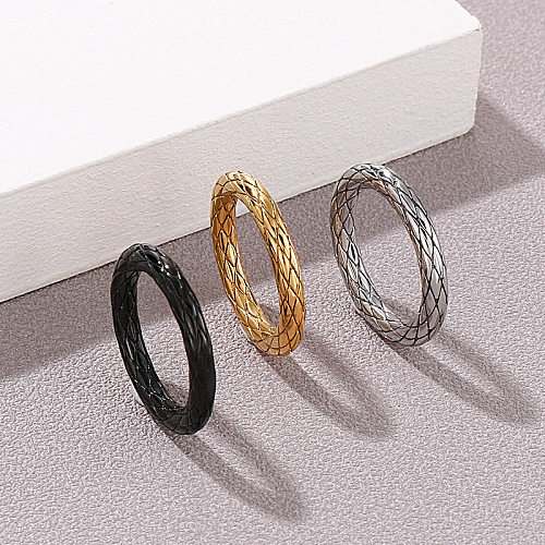 Novo design de moda anel popular anel de treliça de aço inoxidável