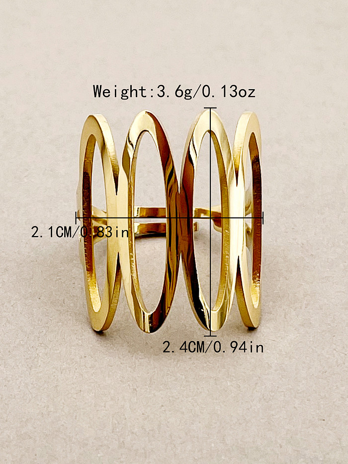 Basic Solid Color Stainless Steel Gold Plated Open Ring In Bulk
