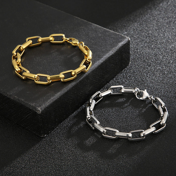 Collar de pulseras de acero de titanio geométrico punk estilo vintage