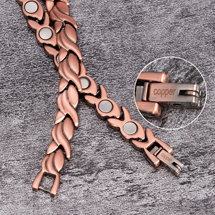Bracelets en cuivre à matériau magnétique géométrique rétro