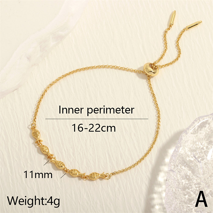 Simple Style Streetwear Fish Copper Plating 18K Gold Plated Bracelets