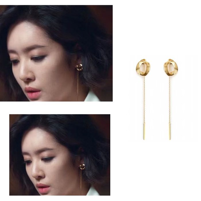 1 Pair Classic Style Tassel Copper Plating 18K Gold Plated Drop Earrings