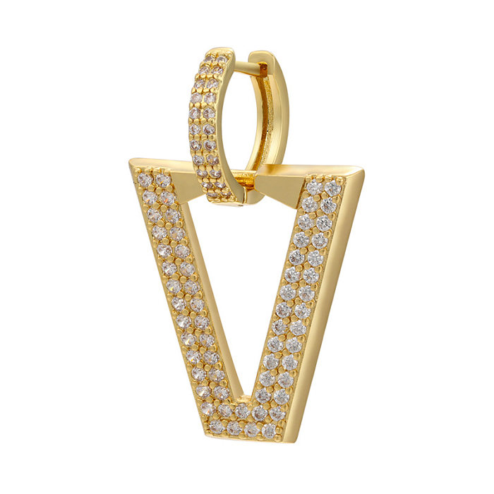 Wholesale Micro-studded Zircon Earrings Inverted Triangle Earrings jewelry
