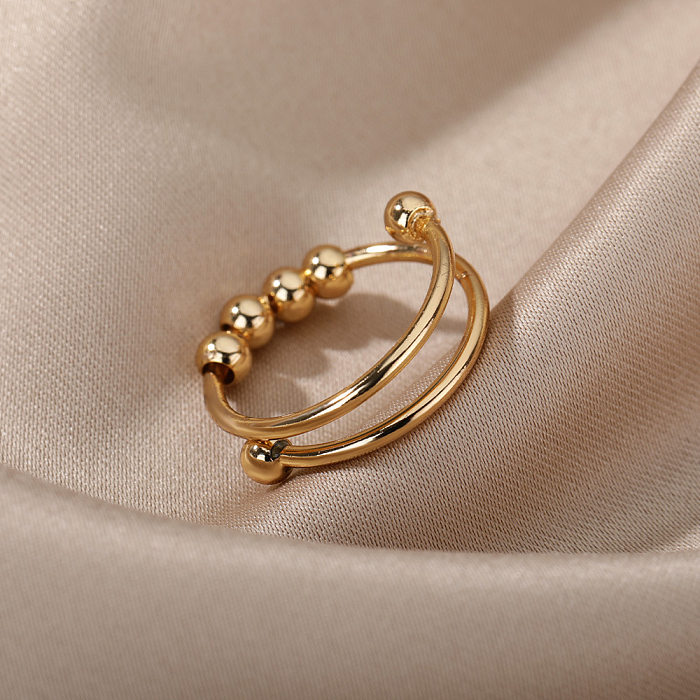 1 Piece Simple Style Solid Color Brass Open Ring