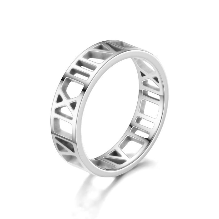 New Simple Stainless Steel Roman Cut Ring Wholesale jewelry