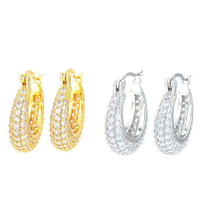 Wholesale New Style Full Diamond Zircon Copper Earrings jewelry