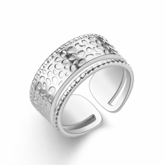 Fashion Plant Heart Shape Snake Titanium Steel Open Ring 1 Piece