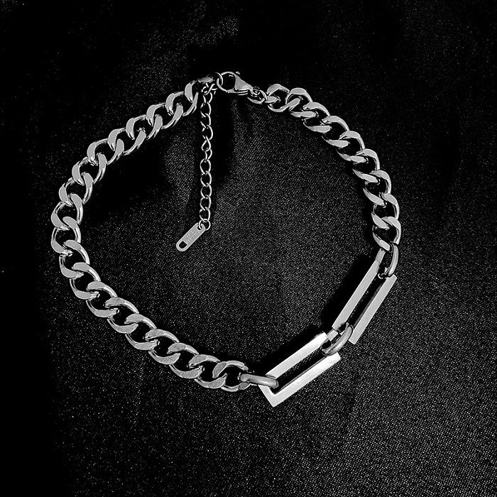 Modische einfarbige Patchwork-Armband-Halskette aus Titanstahl, 1 Stück