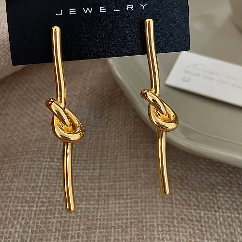 1 Pair Simple Style Solid Color Copper Drop Earrings