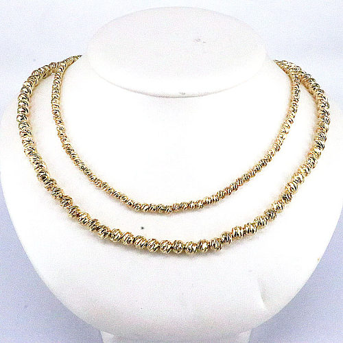1 Piece Fashion Round Solid Color Copper Beaded Plating Necklace
