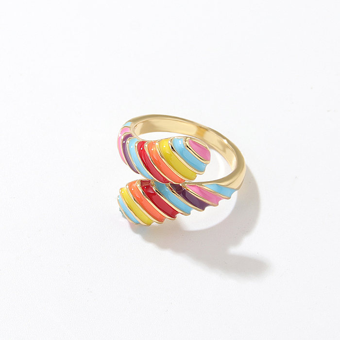 Anel aberto de cobre em formato de coração estilo vintage anéis de cobre chapeamento