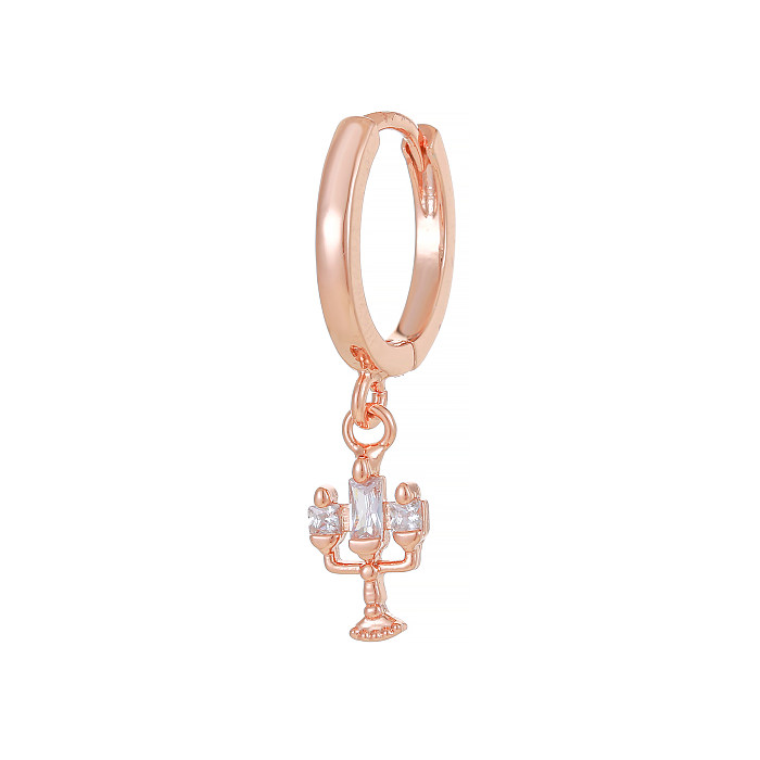 1 Piece Princess Cute Human Animal Plating Inlay Brass Zircon 18K Gold Plated Drop Earrings