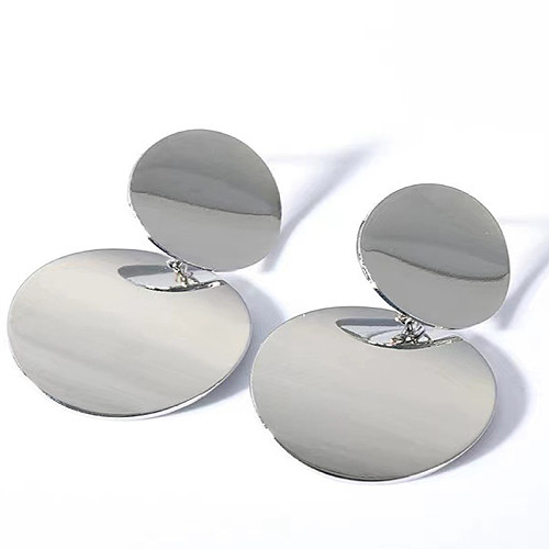 1 Pair Elegant Luxurious Simple Style Round Plating Copper Silver Plated Drop Earrings