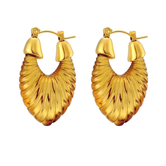 1 Pair Casual Simple Style Solid Color Plating Brass 18K Gold Plated Earrings