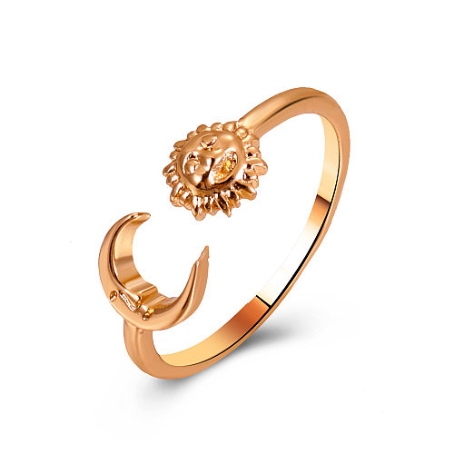 Wholesale Jewelry Sun Moon Copper Open Ring jewelry
