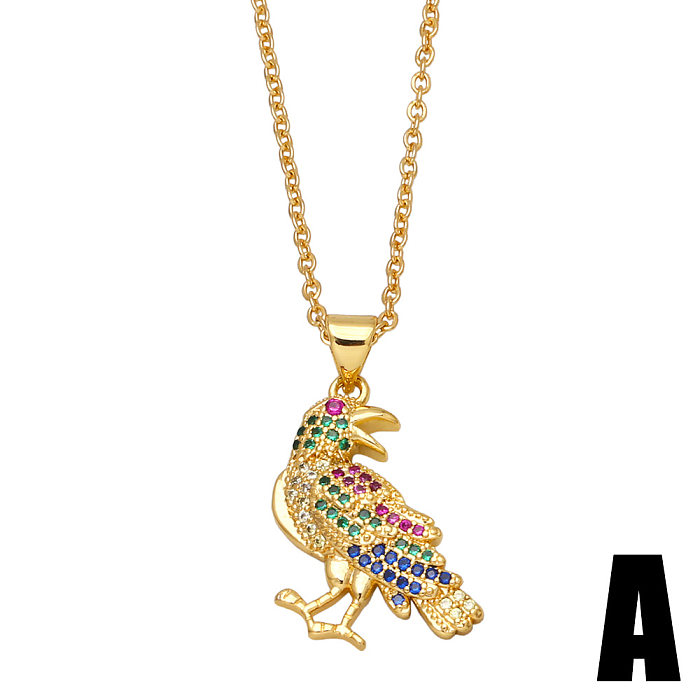 Art- und Weisevogel-Kupfer-hängende Halsketten-Einlage-Zirkon-Kupfer-Halsketten