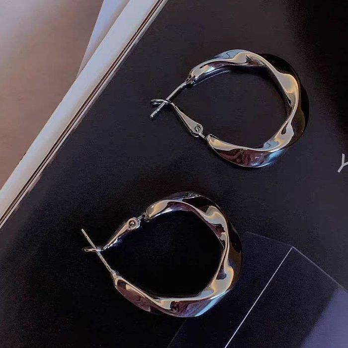 1 Paar Commute-Ohrringe aus Kupfer mit runder Beschichtung