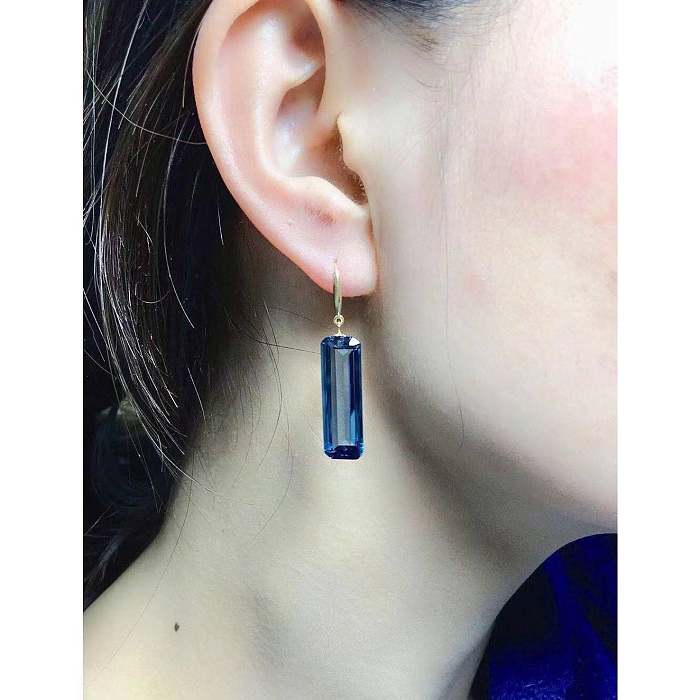 1 Pair Elegant Lady Geometric Copper Drop Earrings