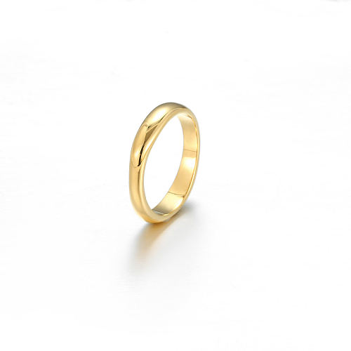 Wholesale Simple Style Solid Color Stainless Steel Plating Gold Plated Rings