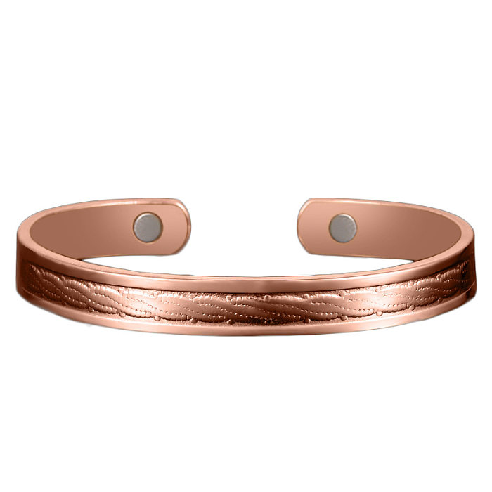 Simple Style Commute Solid Color Copper Plating Gold Plated Bangle