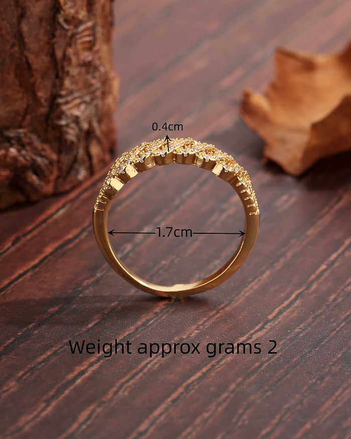 Anéis banhados a ouro 18K com embutimento de cobre geométrico glam