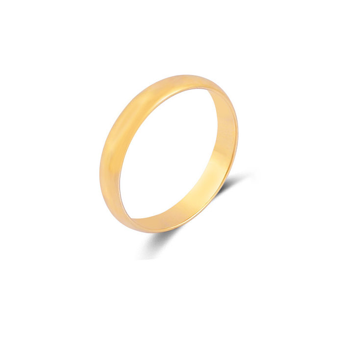 Simple Style Solid Color Copper Plating Gold Plated Rings