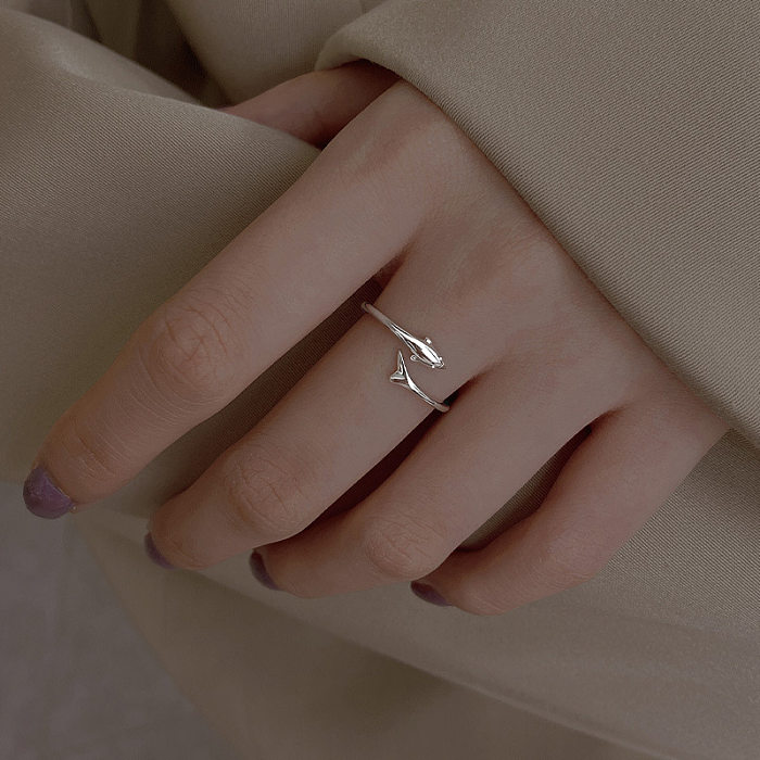 Simple Style Bow Knot Copper Inlay Shell Zircon Open Ring