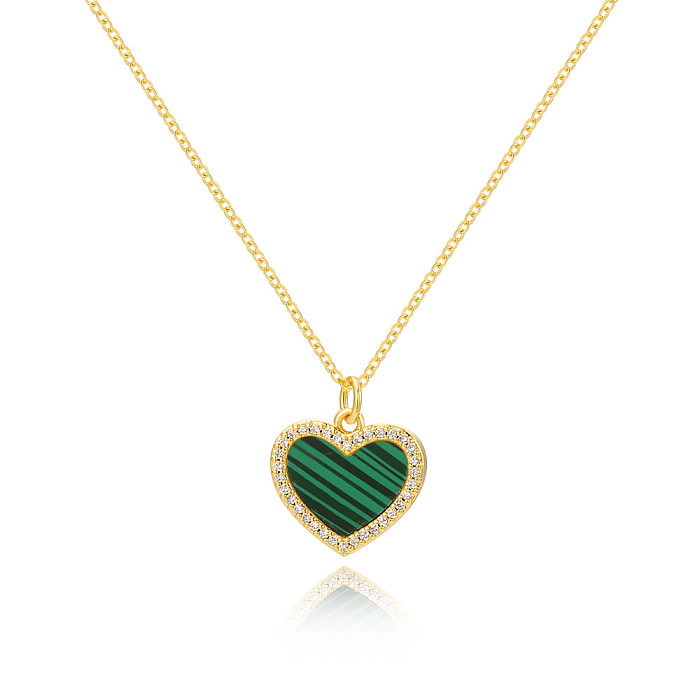Sweet Heart Shape Brass Plating Gold Plated Pendant Necklace