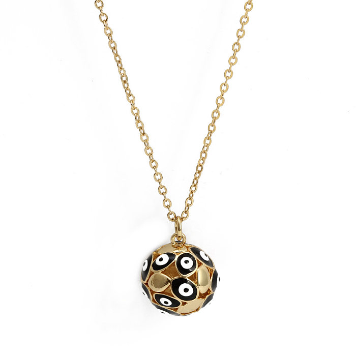 1 Piece Simple Style Devil'S Eye Copper Plating Pendant Necklace
