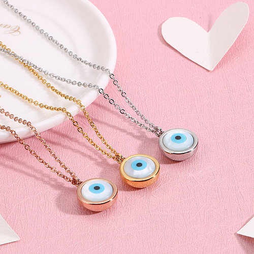Fashion Devil'S Eye Titanium Steel Inlay Opal Bracelets Earrings Necklace