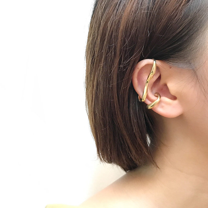 1 Piece Streetwear Irregular Plating Copper Ear Cuffs