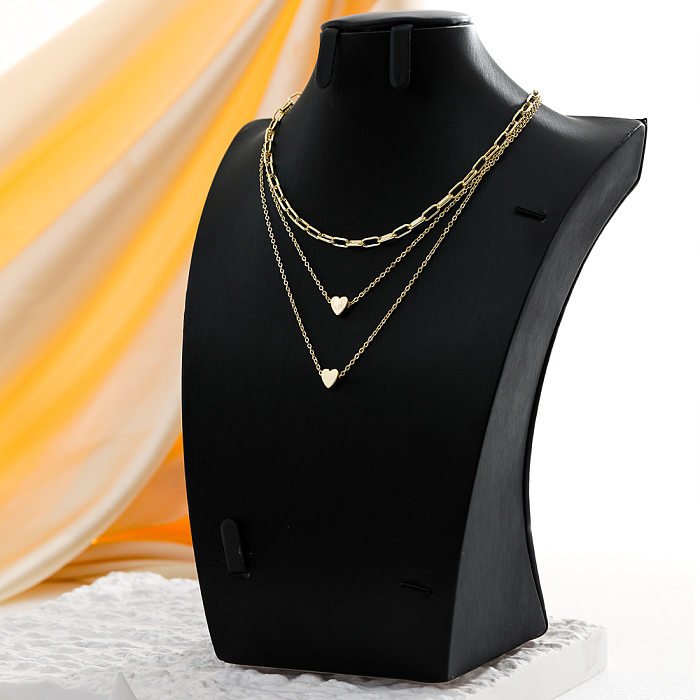Einfache Art-Herz-Form-Kupfer-Halskette Geschichtete Kupferhalsketten